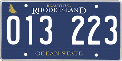 RI license plate 013223