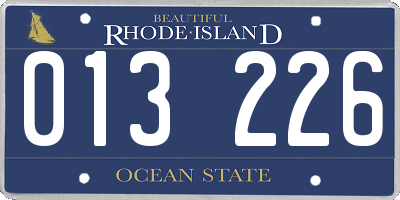 RI license plate 013226