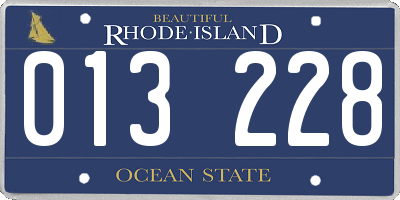 RI license plate 013228