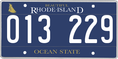 RI license plate 013229