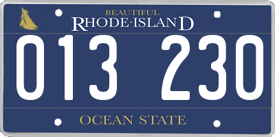 RI license plate 013230