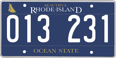 RI license plate 013231