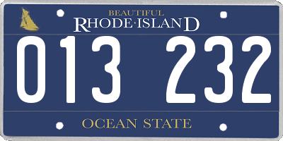 RI license plate 013232