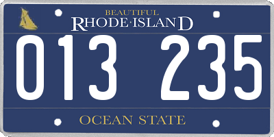 RI license plate 013235