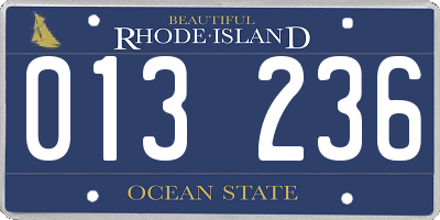 RI license plate 013236