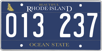 RI license plate 013237