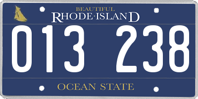 RI license plate 013238