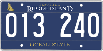 RI license plate 013240