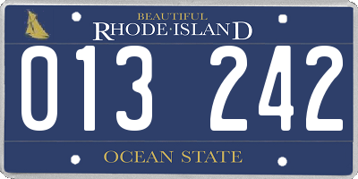 RI license plate 013242