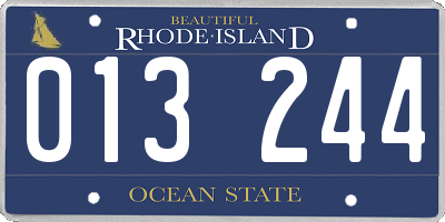 RI license plate 013244