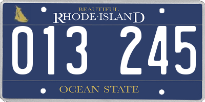 RI license plate 013245