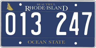 RI license plate 013247