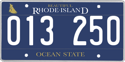 RI license plate 013250