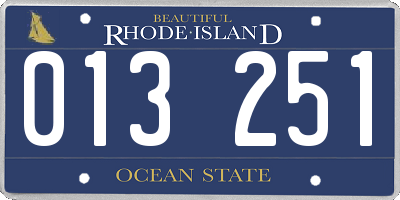 RI license plate 013251