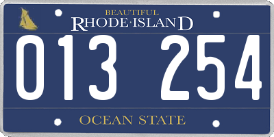 RI license plate 013254