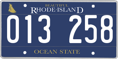 RI license plate 013258