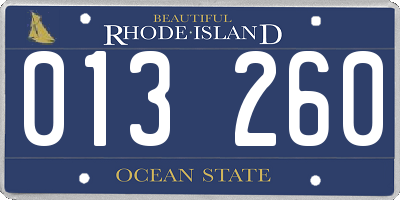 RI license plate 013260