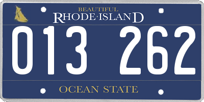 RI license plate 013262