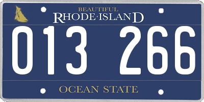 RI license plate 013266