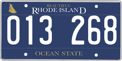 RI license plate 013268