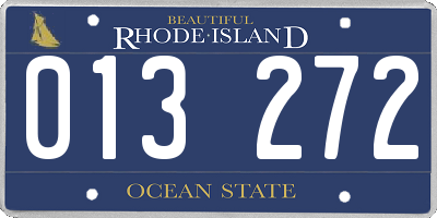 RI license plate 013272