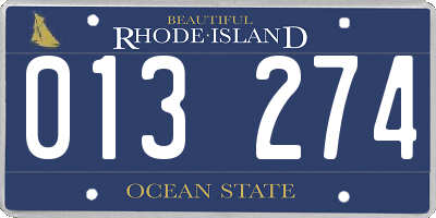 RI license plate 013274