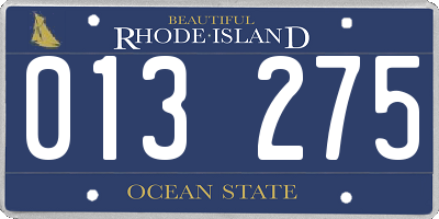 RI license plate 013275