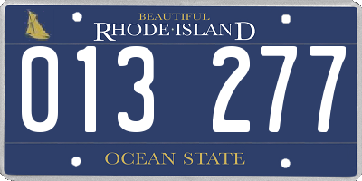 RI license plate 013277