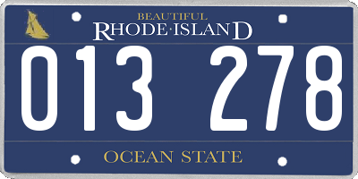 RI license plate 013278