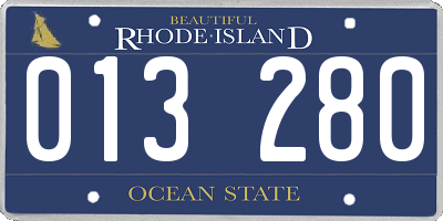 RI license plate 013280