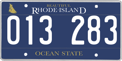 RI license plate 013283