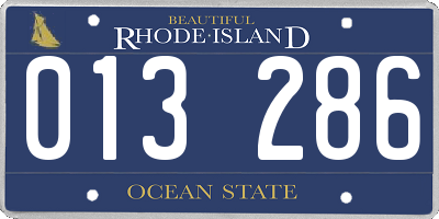 RI license plate 013286