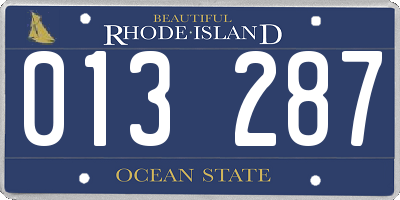 RI license plate 013287