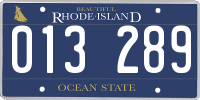 RI license plate 013289