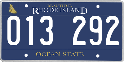 RI license plate 013292