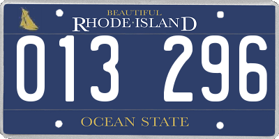 RI license plate 013296