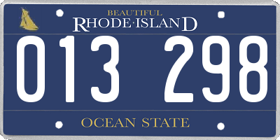 RI license plate 013298