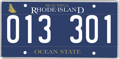 RI license plate 013301