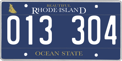 RI license plate 013304