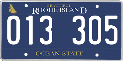 RI license plate 013305
