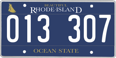 RI license plate 013307