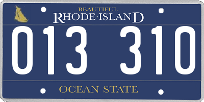 RI license plate 013310