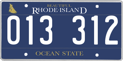 RI license plate 013312