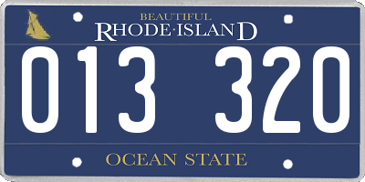 RI license plate 013320