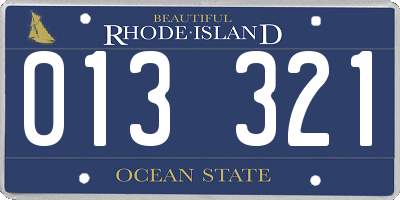 RI license plate 013321