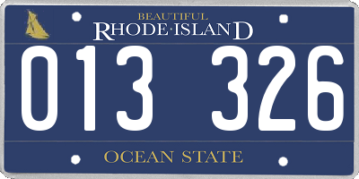 RI license plate 013326