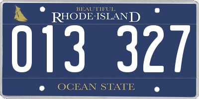 RI license plate 013327