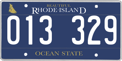 RI license plate 013329