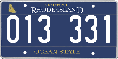 RI license plate 013331