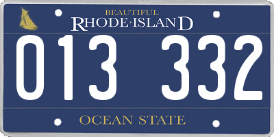 RI license plate 013332